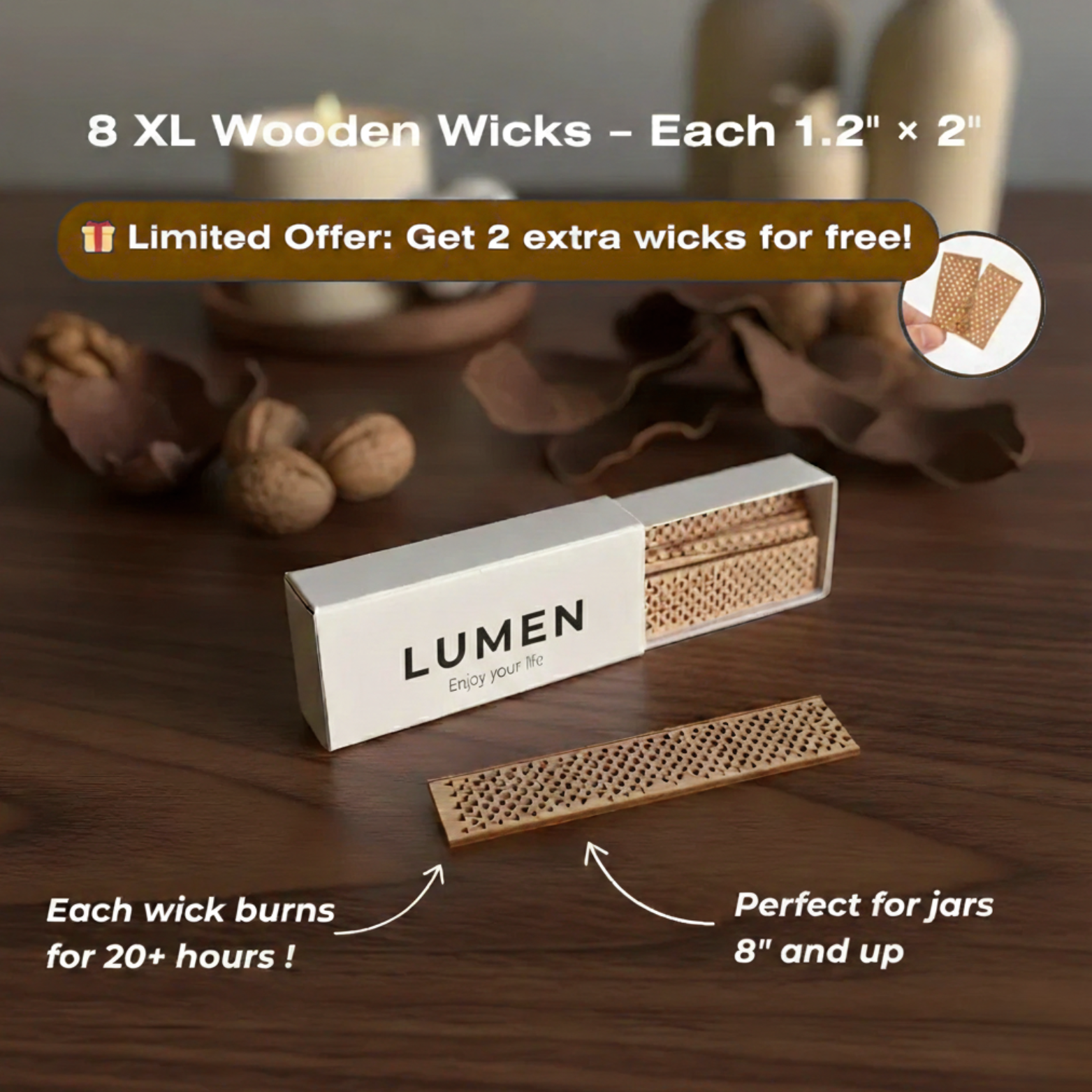 Wooden Candle Wick - LUMEN